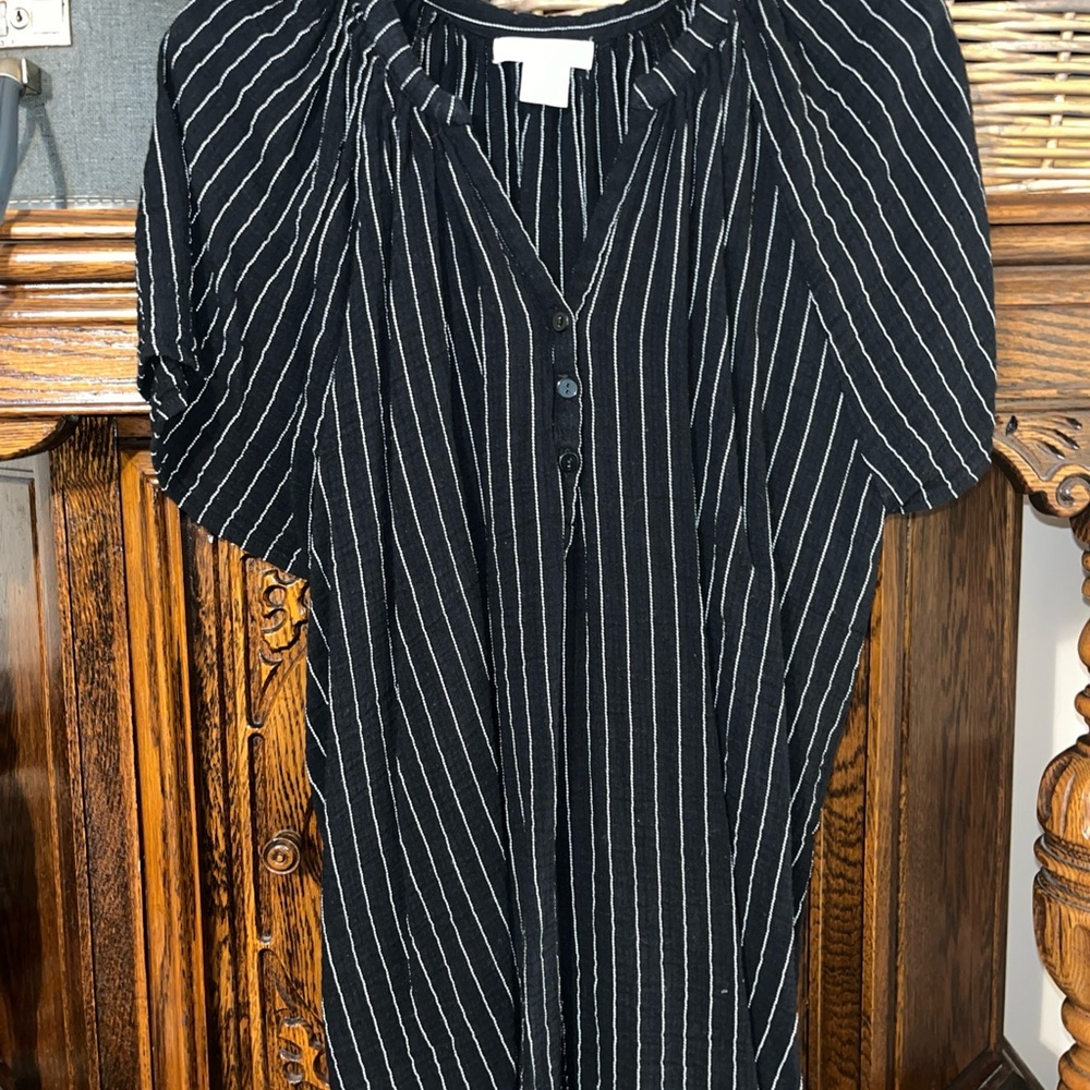 Cynthia Rowley Black Striped Blouse